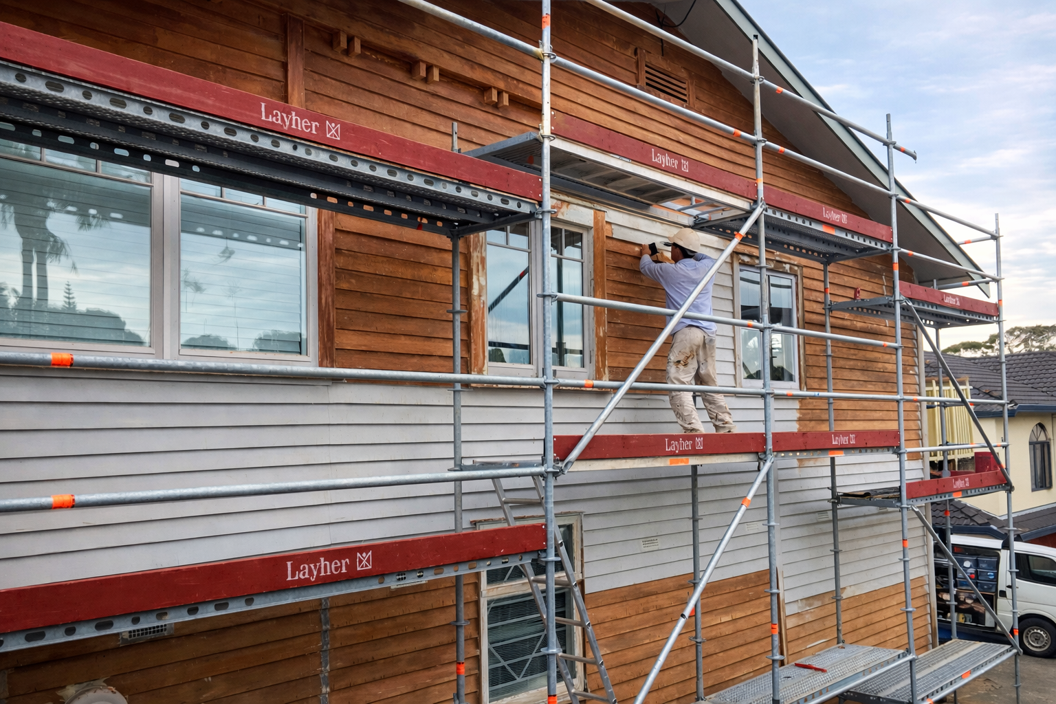 Exterior painting — black modern home Auckland